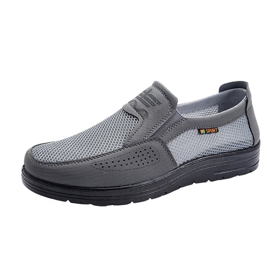 Rotm Mens Casual Slip On Shoes Men's Walking Boat Shoes Slip On Casual Loafers Non Slip Comfortable Lightweight Work Driving Shoes Grey,11