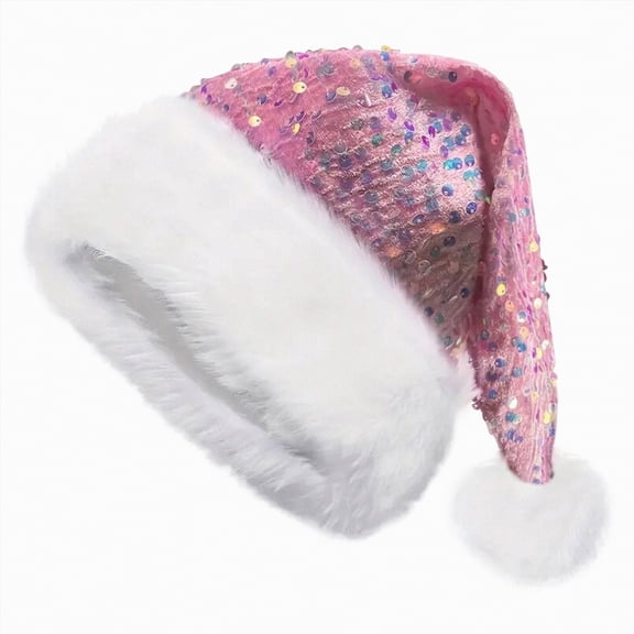 Rotm Mens Santa Hat Christmas Santa Hat Xmas Holiday Hat Adults Unisex Comfort for Christmas Party Supplies Pink,One Size