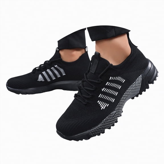 Rotm Mens Slip On Walking Shoes Tennis Shoes Non Slip Running Shoes Lightweight Workout Shoes Fashion Sneakers Sneakers Men Black,Size 7.5