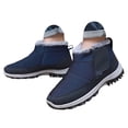 thumbnail image 1 of Rotm Mens Winter Boots Slip On Snow Boots Mens Waterproof Winter Boots Fur Lined Warm Ankle Boots Zipper Closure Slip on Outdoor Boot Comfortable Walking Shoes Blue,10, 1 of 7