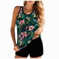 thumbnail image 1 of Rotm Modest Bathing Suit for Women Two Piece Tankini Swimsuits, Tummy Coverage Bathing Suits, Blouson Tank Top with Board Shorts Dark Green,L, 1 of 6