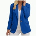 thumbnail image 1 of Rotm Office Wear for Women Women's Work Office Blazer Stretch Lapel Collar Long Sleeve Jacket Suit Blazer Blue,XL, 1 of 6