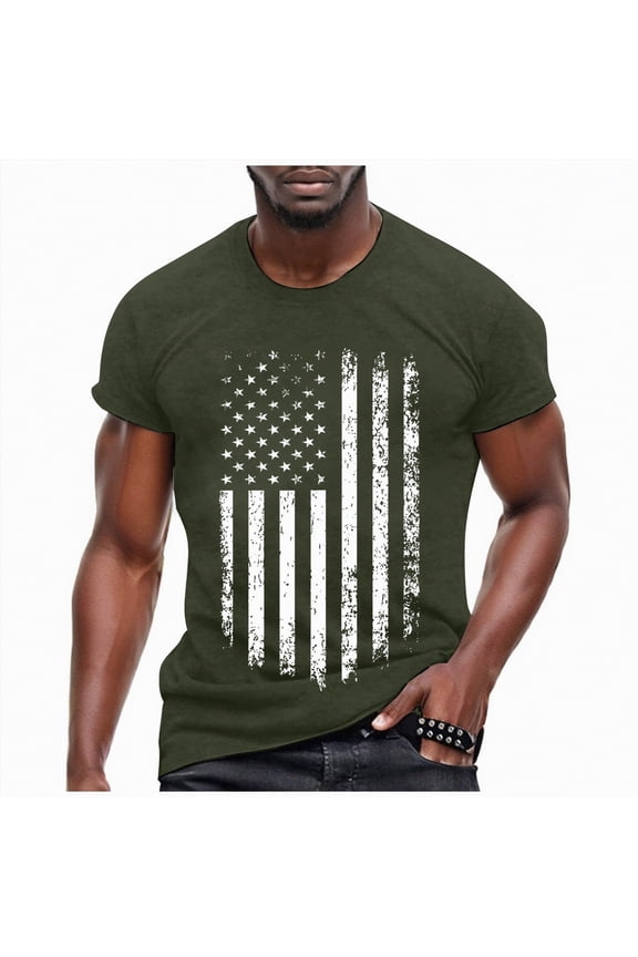 Patriotic Shirts Men's 4th Of July Tshirts Short Sleeve Patriotic July 4th Usa Flag Star Striped Printed T Shirts For Men 4th Of July Soft Summer Tee Black,XL