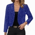 thumbnail image 1 of Rotm Sequin Jackets for Women Women's Lightweight Sequin Cardigan Open Front Blouse Casual Spring Summer Rhinestone Jacket Stylish Shiny Glitter Outerwear Blue,L, 1 of 7