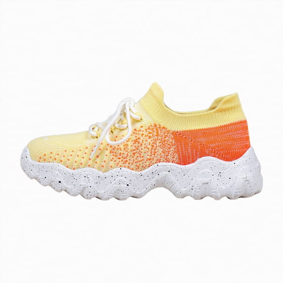 Rotm Shoes for Women Womens Slip On Sneakers Women Walking Tennis Shoes Lightweight Casual Sneakers for Gym Travel Work Orange,7.5