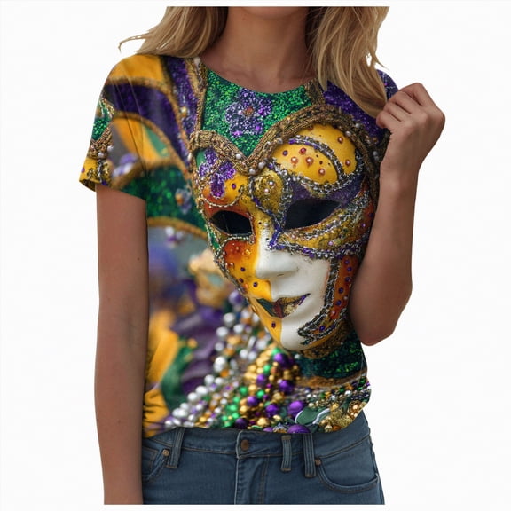 Rotm Short Sleeve Tops for Women Funny Circus Carnival Crew Staff Party Lovers Men Women Kids T-Shirt Black,M