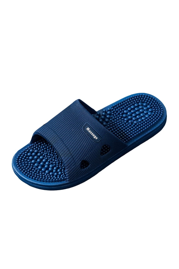Slides for Women Massage Slippers - Indoor Sandals - Acupressure Footbed - Arch Support - Shock Absorbing Sole - Pain Relief & Relaxation for Flat Feet Blue,10.5