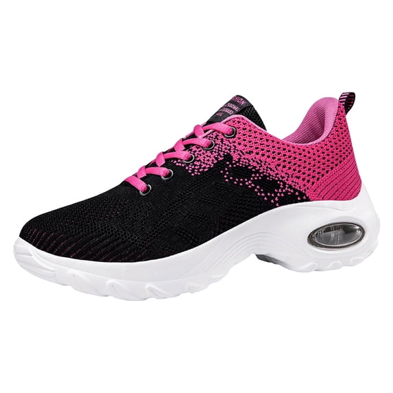 Rotm Slip On Sneakers Women Women's Breathable Air Cushion Jazz Dance Shoes Lace Up Mesh Sneakers Athletic Walking Dance Thick Soled A,7