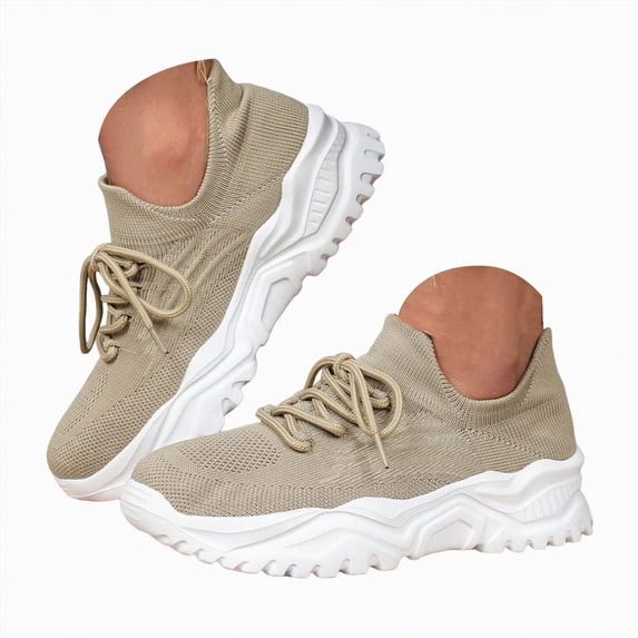 Rotm Slip On Shoes Women Womens Slip on Walking Shoes Comfort Lightweight Breathable Sock Shoe Non-Slip Mesh Casual Fashion Tennis Running Sneakers Khaki,11