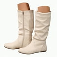 thumbnail image 1 of Rotm Snow Boots Women's Knee High Boots Flat Warm Winter Boots with Side Zipper Beige,Size 8.5, 1 of 7
