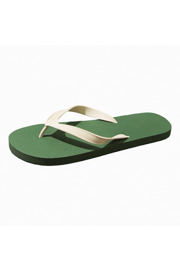 Summer Sandals for Women Women's Memory Foam Comfortable Flat Thong Sandals Dressy Summer Beach Leather Slide Flip Flops Green,11.5