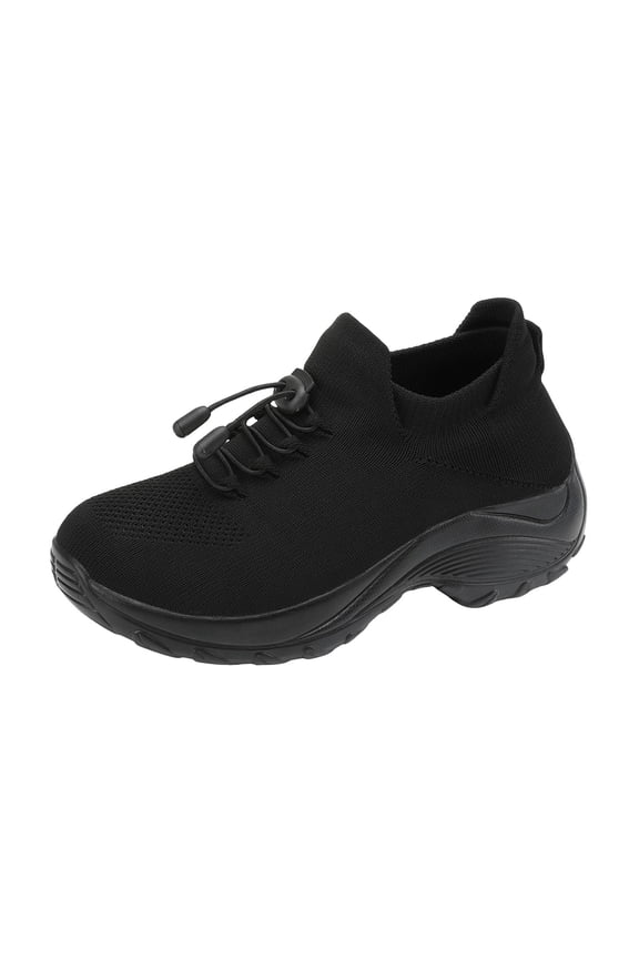 Tennis Shoes Womens Women's Lightweight Slip On Walking Running Shoes Black,9.5