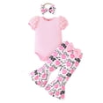 thumbnail image 1 of Rotm Toddler Baby Girl Clothes Summer Outfits Cute Bow Button Ruffle Camisole Pants Set Pink,9-12 Months, 1 of 7