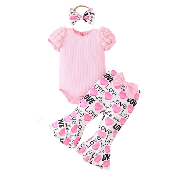 Rotm Toddler Baby Girl Clothes Summer Outfits Cute Bow Button Ruffle Camisole Pants Set Pink,9-12 Months
