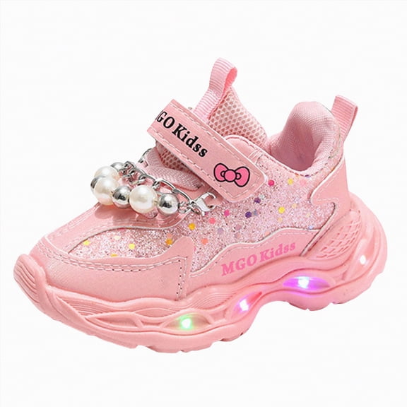 Rotm Toddler Girl Sneakers Toddler Girls Light-Up Athletic Sneakers Pink,6