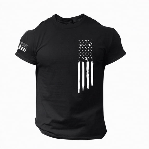 Rotm Usa Flag Short Sleeve Shirt Men's 4th Of July Tshirts Short Sleeve Patriotic July 4th Usa Flag Star Striped Printed T Shirts For Men 4th Of July Soft Summer Tee Dark Gray,L