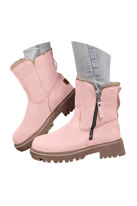 Western Boots Cowboy Boots For Women Western Cowgirl Boots with Chunky Heel Mid Calf Snip Toe Ideal for low insteps Pink,8.5