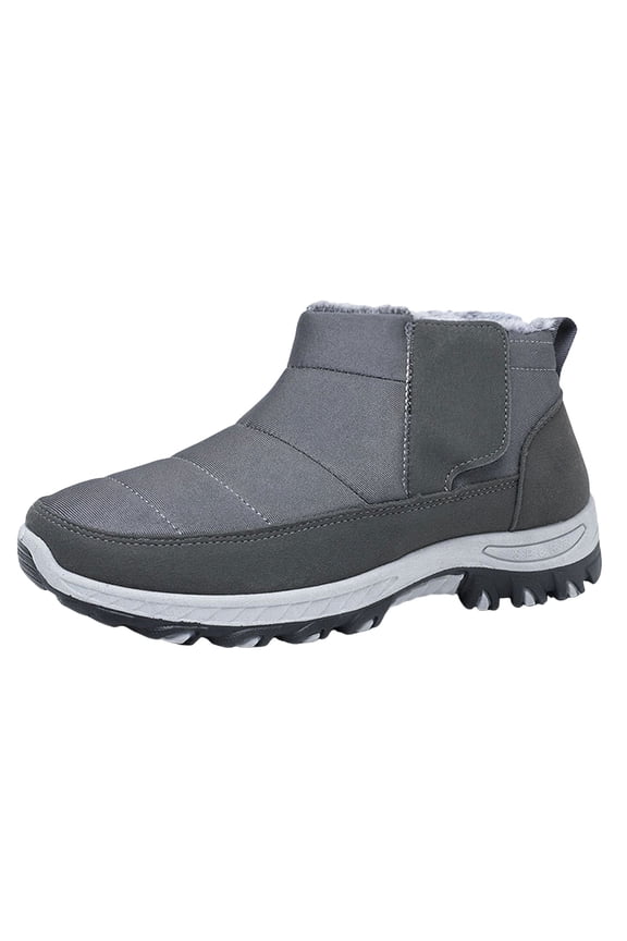 Winter Boots for Women Waterproof Winter Hand Stitching Low Top Anti-Slip Outdoor Water Resistant Sneakers Boots Lightweight Casual Walking Loafers Shoes Grey,10.5