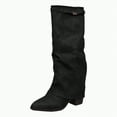 thumbnail image 1 of Rotm Winter Boots for Women Mid-Calf Fashion Casual Knee-High Flat Heel Boots Womens Mid Calf Boots Black,Size 6.5, 1 of 7