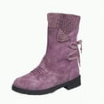 thumbnail image 1 of Rotm Winter Boots for Women Mid-Calf Fashion Casual Knee-High Flat Heel Boots Womens Snow Boots Waterproof Purple,Size 7, 1 of 7