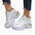 thumbnail image 1 of Rotm Women'S Athletic Shoes Women Sneakers,Womens Sneakers Oversized Thick Sole Sloping Heel Casual Mesh Women's Sports Shoes Athletic Fashion Sneakers Gold,9, 1 of 7