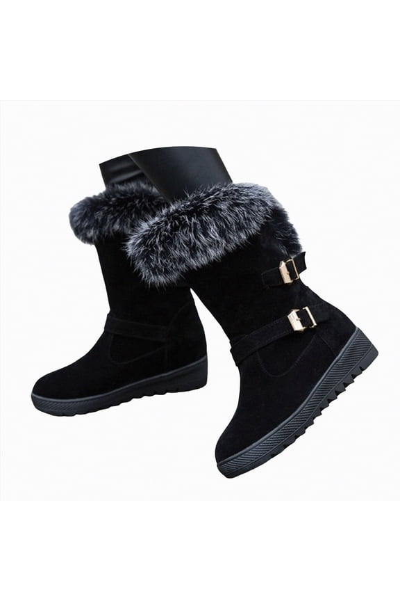 Women's Boots Womens Slouch Boots, Flat Heels Mid Wide Calf Zipper Ladies Fall Winter Fashion Boots Black,Size 7.5