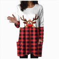 thumbnail image 1 of Rotm Women's Christmas Tops Women's Round Neck Casual Long Sleeve Sweatshirts Solid Color Loose Fit Shirt(Watermelon Red,S), 1 of 6