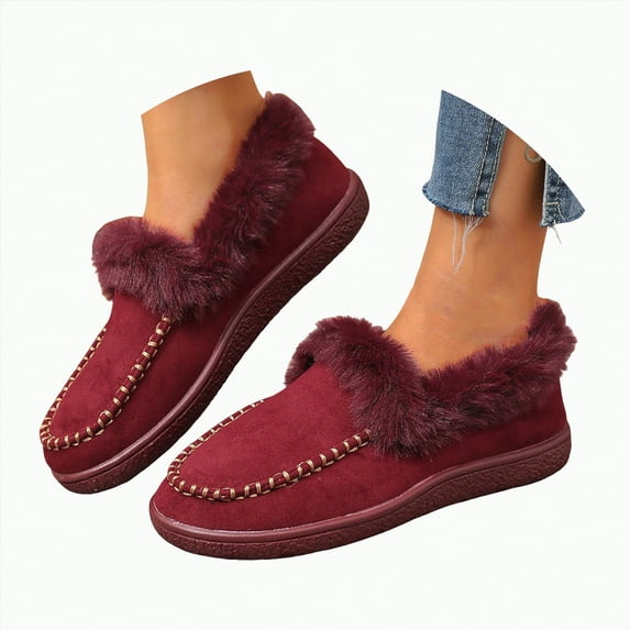 Rotm Women's Flat Ballet Shoes Knit Flat Shoes for Women Round Toe Slip on Women Flats for Dressy Casual Office Work Wedding Comfort Soft Business Casual Shoes For Women Wine,Size 6.5