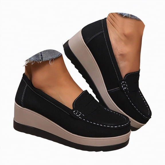 Rotm Women's Flats Shoes Ballet Flats Dress Shoes Comfortable Leather Slip on Shoes for Women Women Casual Shoes Black,Size 6.5