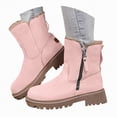 thumbnail image 1 of Rotm Women's Mid Calf Boot,Round Toe Low Heel Comfort Slouchy Bootie with Side Zipper Calf Boots for Women Pink,Size 7.5, 1 of 7