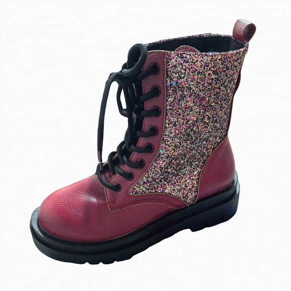 Rotm Womens Boots Women's Mid Calf Boot,Round Toe Low Heel Comfort Slouchy Bootie with Side Zipper Red,Size 8