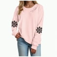 thumbnail image 1 of Rotm Womens Christmas Shirts Christmas Light Sweatshirts Merry and Bright Xmas Long Sleeve Shirts Crewneck Pullover Tops(Pink,S), 1 of 5