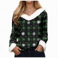 thumbnail image 1 of Rotm Womens Christmas T Shirts Trim V Neck Christmas Shirt Long Sleeve Tops Solid Casual Xmas Holiday Blouses Womens Novelty Christmas Gifts(Dark Green,S), 1 of 2