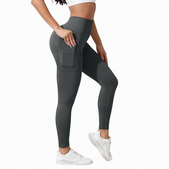 Rotm Womens Joggers Women's Joggers with Pockets - High Waist Workout Yoga Tapered Athletic Leggings Dark Gray,M