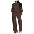 thumbnail image 1 of Rotm Womens Jogging Sets Two Piece Sets Lounge Sets for Women Sweatsuits Sweatpants Womens Oversized Sweatshirt Fall Outfits Coffee,2XL, 1 of 5