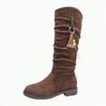thumbnail image 1 of Rotm Womens Knee High Boots Pointed Toe Suede Boots Chunky Heel Slouchy Shoes Tall Fall 2025 Side Zipper Women Snow Boots Waterproof Brown,Size 7.5, 1 of 7