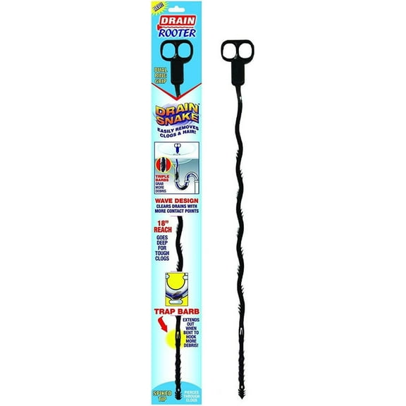 Roto Rooter Drain Snake Hair Clog Remover Flexible Plastic Hand Tool Sink Shower Auger Cleaner Opener