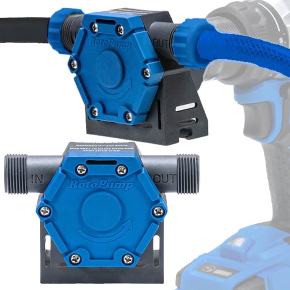 RotoPump Water Pump Self Priming 12.5 Gallons Per Minute. Lightweight and Portable. Siphon Standing Water in Tubs, Sinks, Showers, , Aquariums, Water Heaters and