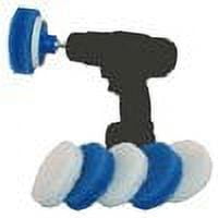 Scrub Pads + Scrub Brush + Extended Reach Round Head Brush Drill  Attachments - RotoScrub