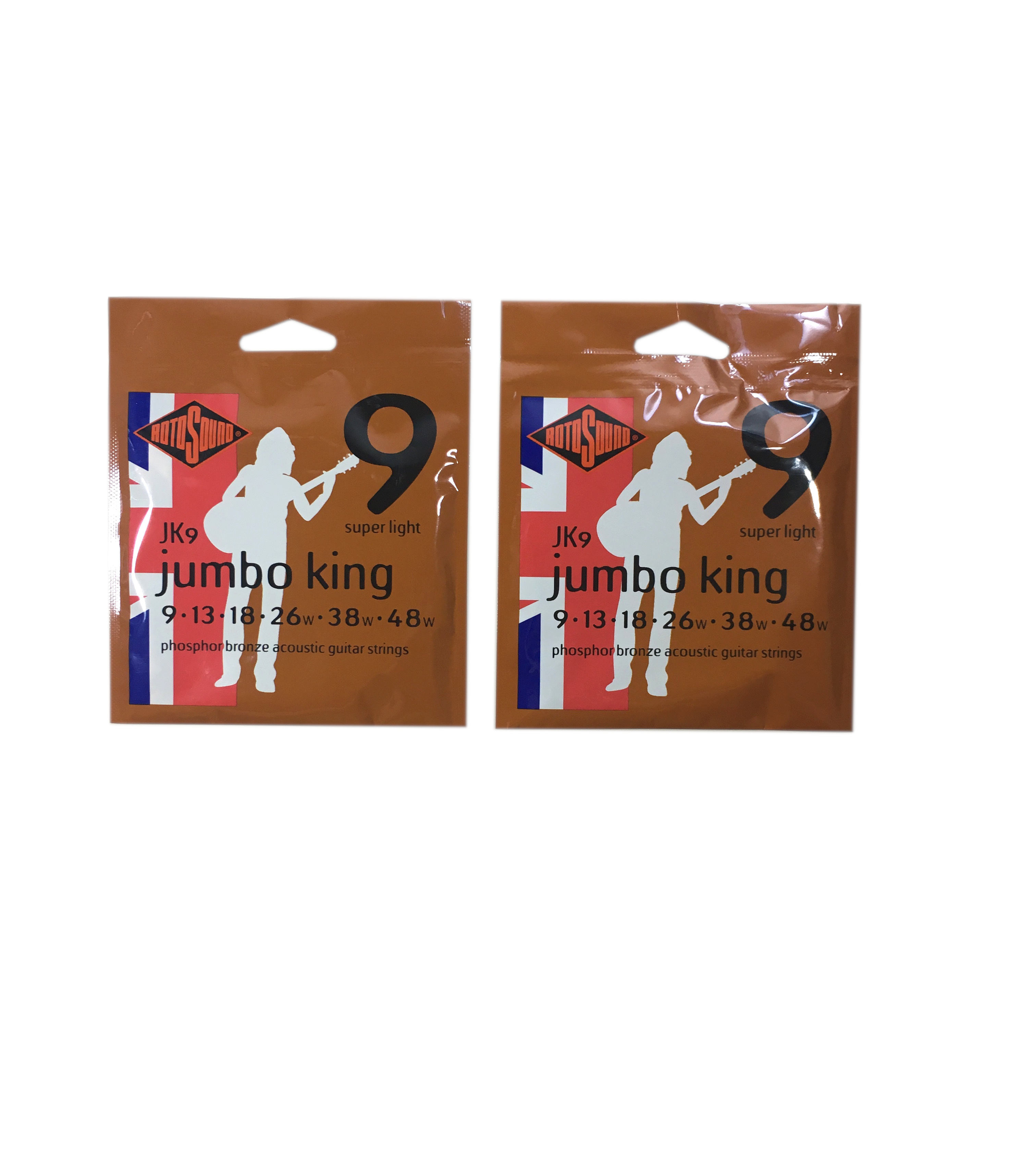 RotoSound Guitar Strings 2-Pack Acoustic - Jumbo King - 9 Super Light 9-48 Free Ship