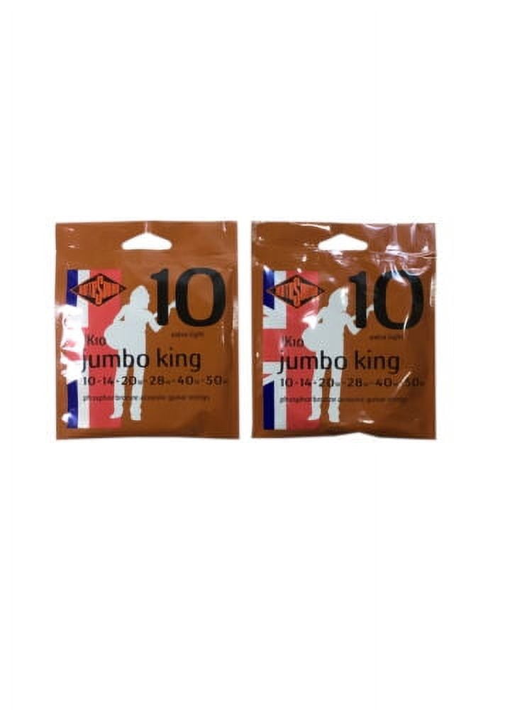 RotoSound Guitar Strings 2 Pack Acoustic Jumbo King Extra Light 10-50 Free Ship