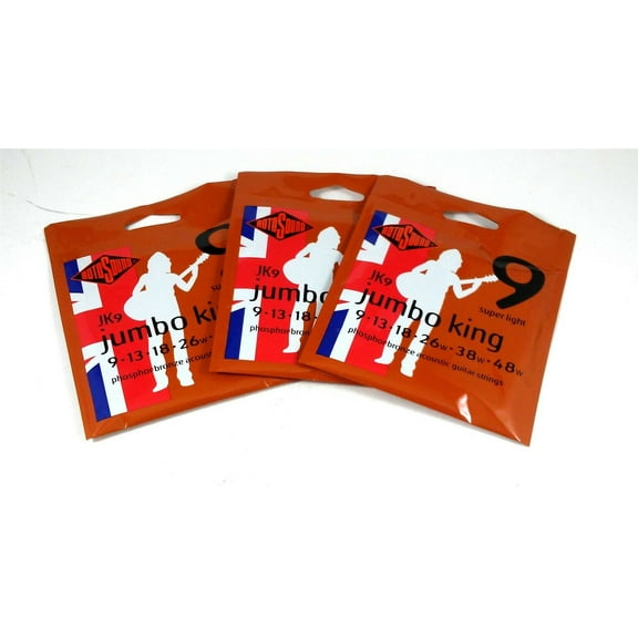 RotoSound Guitar Strings 3 Packs Acoustic Jumbo King Super Light 9-48 Free Ship
