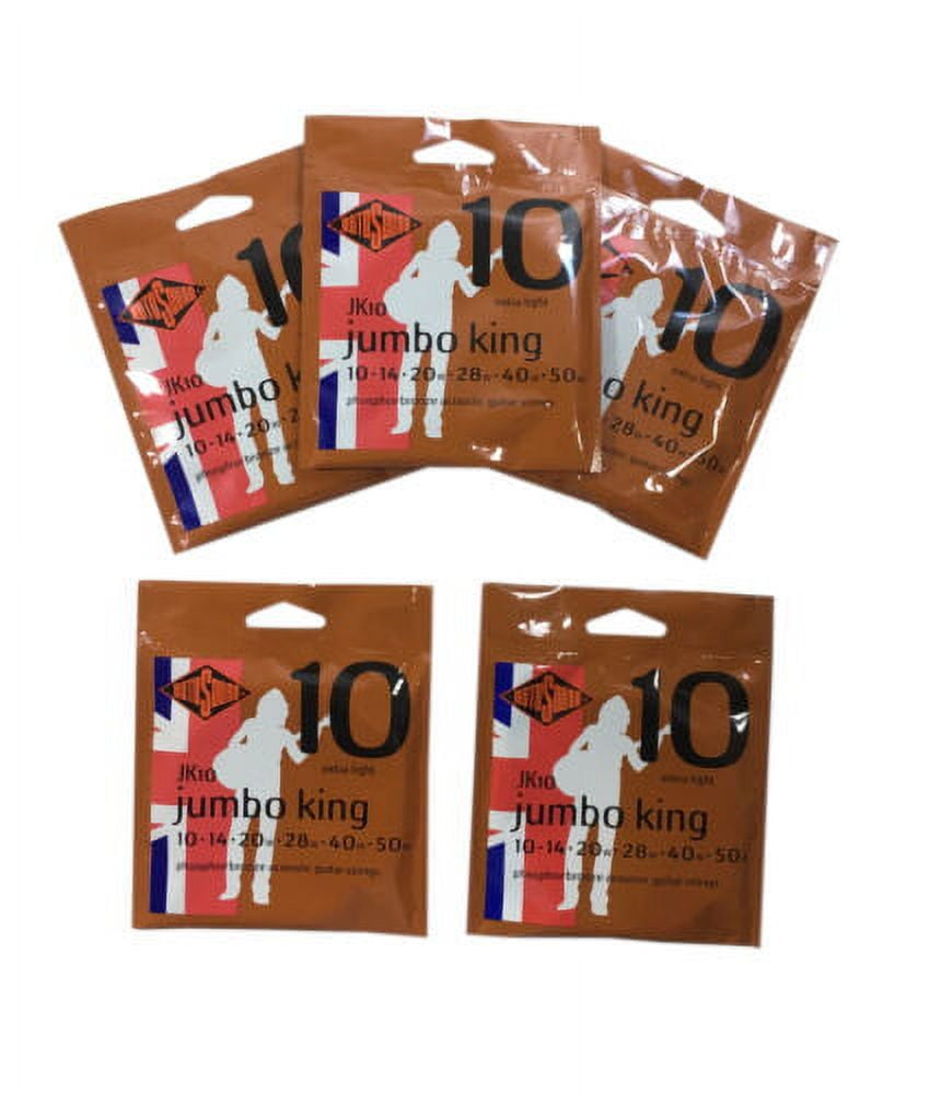 RotoSound Guitar Strings 5 Pack Acoustic Jumbo King Extra Light 10-50 Free Ship