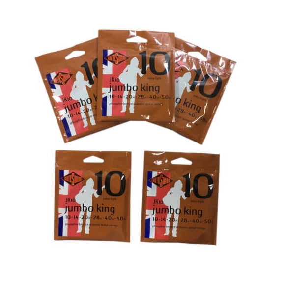 RotoSound Guitar Strings 5 Pack Acoustic Jumbo King Extra Light 10-50 Free Ship