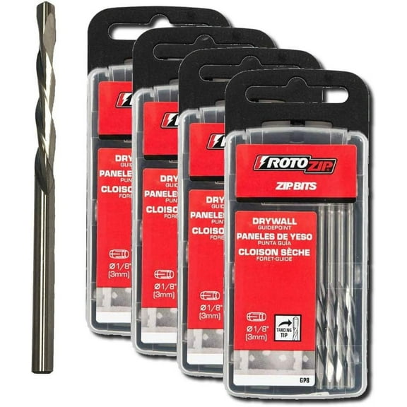 RotoZip 1/8'' Guide Point Drywall Router Bits for Cutout Tools, ROTO ZIP - GP8-32/PACK