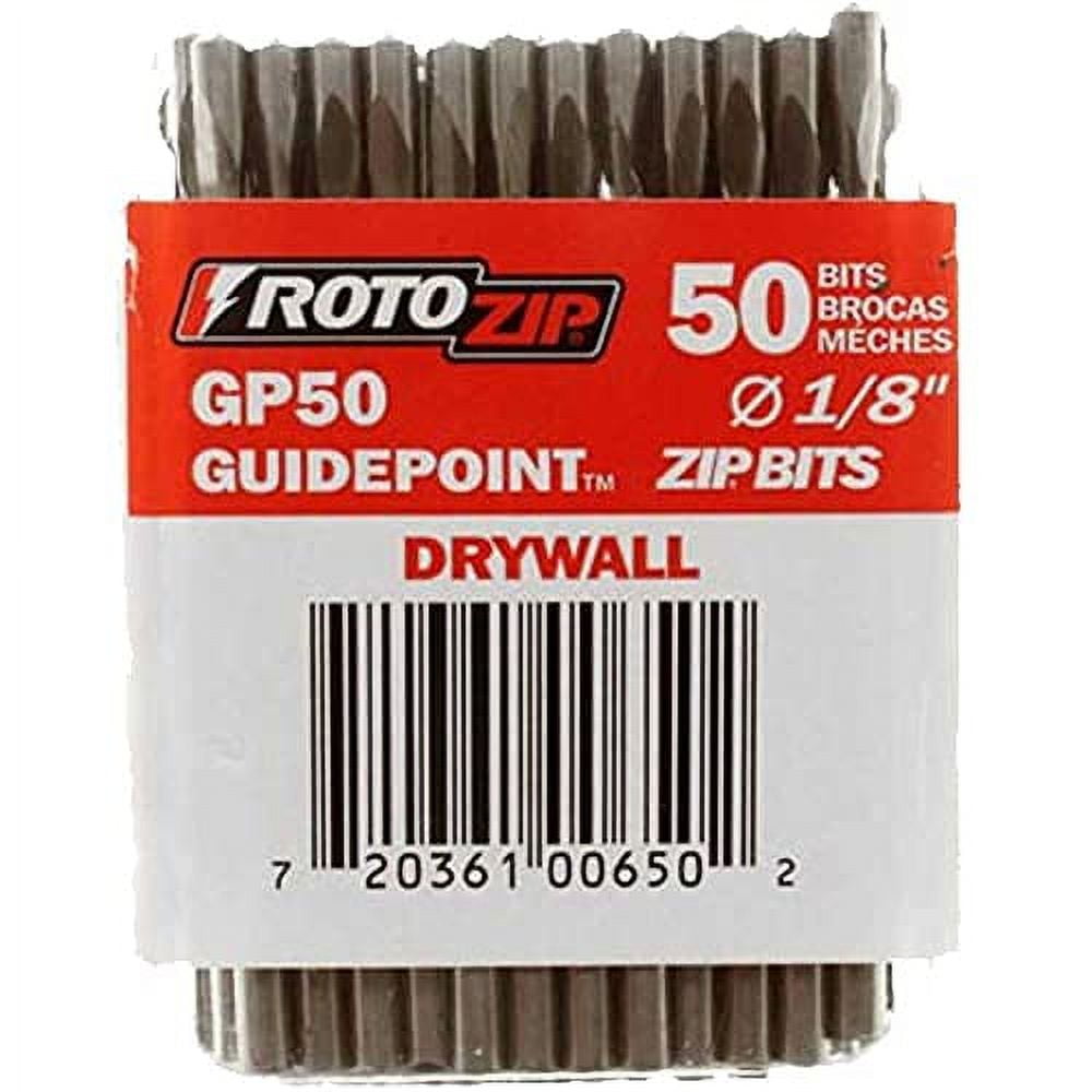 RotoZip GP50 1/8Inch Drywall Guidepoint Cutting Bits (50Pack