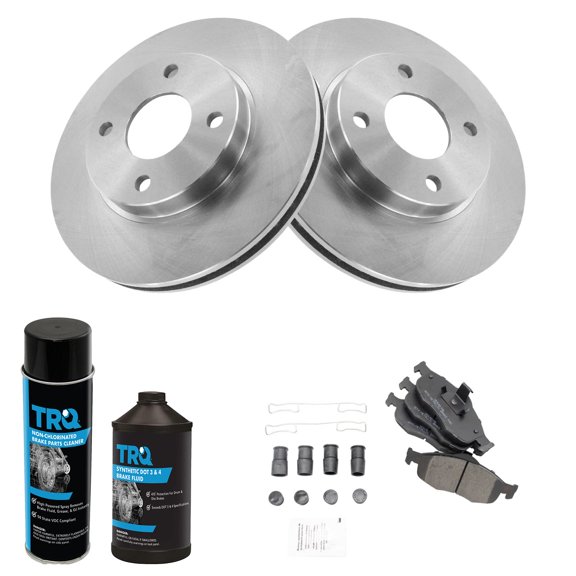 Rotor & Brake Pad Metallic Front LH RH Kit w/ Fluids for Contour Cougar Mystique BKA27264 Fits select: 1999 FORD CONTOUR SE/COMFORT/SPORT, 1999-2002 MERCURY COUGAR