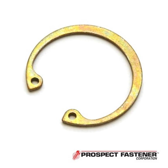 Internal Retaining Ring, Steel, Zinc Yellow Finish, 1/4 in Bore Dia., 50 PK