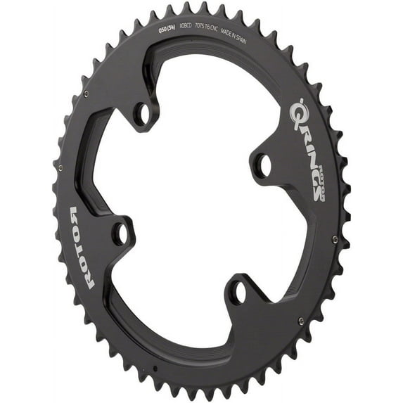 Rotor Q Ring Compact Road Chainring 50T 110BCD 4-Bolt Black