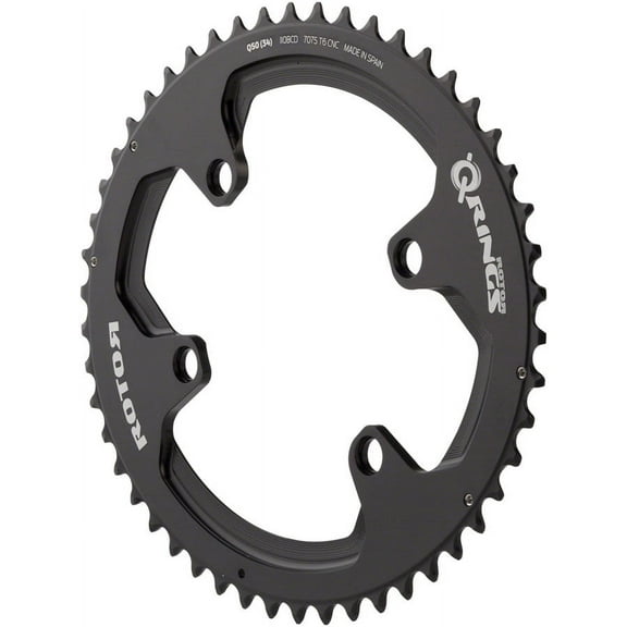 Rotor Q Ring Compact Road Chainring 50T 110BCD 4-Bolt Black